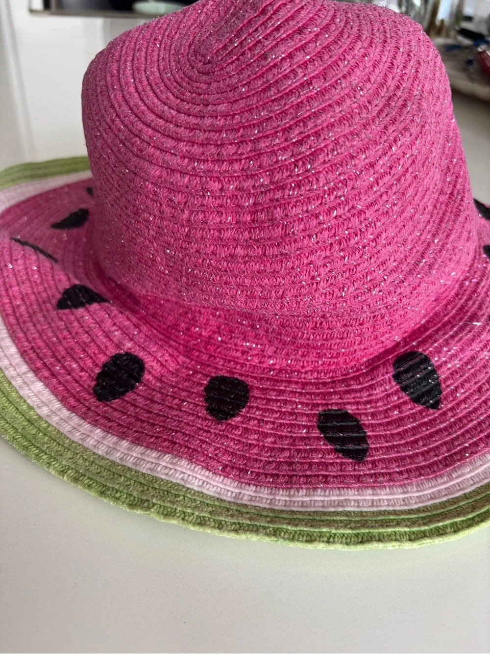 Kids Watermelon Sun Hat - Pink & Green
